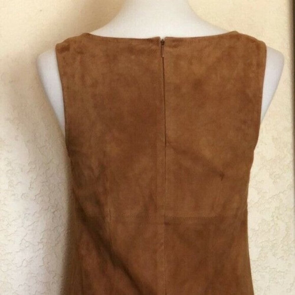 ATM Anthony Thomas Melillo Suede V-Neck Sleeveless Brown Mini Dress Size 2 - Picture 13 of 16